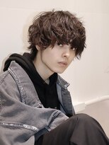 ルーシー 渋谷(LUCEY) センターパートフェザーパーマシャドウパーマメンズパーマ