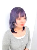 春カラー◎10代20代30代顔周りウルフ×透け感ラベンダー