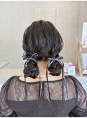 ツイン団子ヘア/ヘアセット/結婚式ヘアセット/知立/20代
