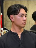2411_黒髪毛流れマッシュテーパーフェードシャドウパーマ