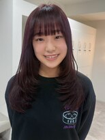 レノ 直江店(RENO) レイヤーカット+艶髪ボルドー