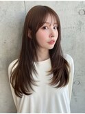 韓国ナチュラル小顔ロングレイヤーカット美髪韓国レイヤー