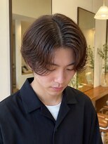 ルードノエル(Rue de noel)&nbsp;センターパートニュアンスパーマ毛流れショート束感ヘア