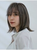 三軒茶屋_レディース_ミディアム_グレージュ_ハイトーン_カット