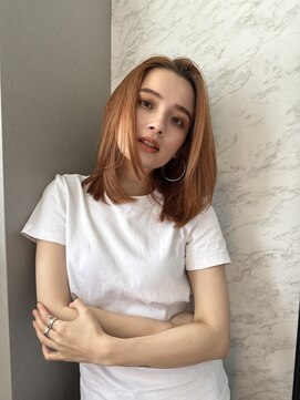 リバレッジ 広尾(Leverage) 外国人風ブラウンオレンジレイヤー【広尾/恵比寿】担当:大住】