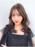 大人可愛いミディアムレイヤー　ワンカールで抜け感顔まわり#