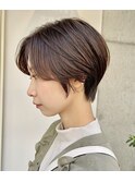 透明感ベージュ×くびれショート/川崎/美髪カラー/髪質改善/艶髪