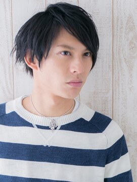 モッズヘアー メン 戸田公園店(mod's hair men) 流しバングの七三分けダークアッシュラフフェザーd戸田公園