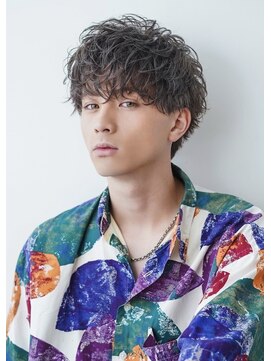 オーシャントーキョーウエスト 心斎橋 (OCEAN TOKYO WEST) ハイライトミルクティーベージュツーブロックメンズショート