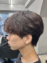 フイ 横浜センター北店(Hui)&nbsp;フェザーパーマ/グレーブルーカラー/刈り上げショートパンク