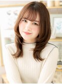 斜めバングオレンジベージュくびレイヤーTc4上尾20代30代40代
