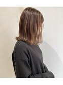 【梅田　茶屋町】切りっぱなしロブ×カーキグレージュ