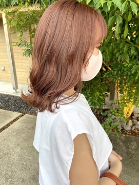 ルームスヘアー(Rooms Hair) ブリーチ無しのピンクベージュ