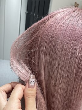 ペレ 渋谷(PELE) h_ デザインカラー/レイヤーカット/オリーブベージュ