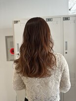 ホネン(honen)&nbsp;オレンジベージュ＊ブリーチ無し＊ゆる巻き