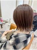 切りっぱなしボブ/ヌードベージュ/イルミナカラー