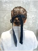 ヘアセット 結婚式ヘア お呼ばれヘア シニヨン お団子ヘア 原宿