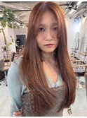 オレンジブラウン×ロングレイヤー