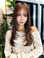 イヴォーク トーキョー(EVOKE TOKYO)&nbsp;レイヤー/ミディアム・ロング/20代/顔周り/ブラウンベージュ