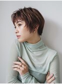 大人かわいい小顔ショートショートヘア30代40代50代白髪ぼかし