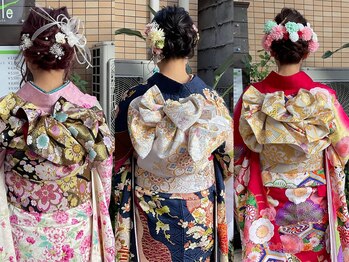 サロン ド イルエル 片山店(Salon d' ilelle)の写真/着付け歴30年以上!特別な日の振袖も崩れにくい仕上がりで成人式や七五三へ♪※要電話問い合わせ