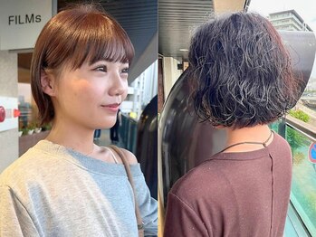 フィルム(FiLMs)の写真/綺麗なシルエットに"個性"をプラスし、ショートならではの凛とした美しさを演出。ボブパーマで垢抜けも◎