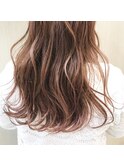 ロングヘアのハイライトMIX