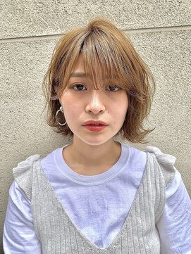 シー バイ ロンド 新宿(Sea by Lond) 【佐藤健太郎】ハイトーンベージュシースルー小顔レイヤーボブ