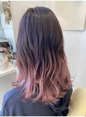 グレージュ×バイオレットグラデーションカラー♪
