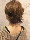 ハニーイエロー_クールショート　ピンクグレージュ　ボブルフ