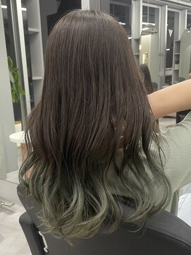 ジエクト カナウ(The Ect canow) オリーブグレージュ/グラデーションカラー/裾カラー/カーキ