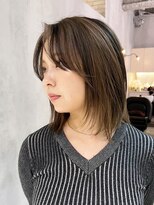 アルバム 池袋(ALBUM) くびレイヤーグレージュカラーカーキベージュセミディ_ba494811