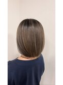 ニュアンスウェットヘアグレージュミディ