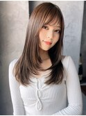 【前川薫子】韓国風 ワンカールレイヤー マロンブラウン