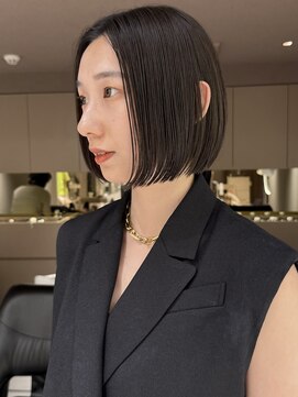 メゾンマイル 恵比寿(maison mile) オリーブグレージュ/透明感カラー/切りっぱなしボブ/恵比寿駅