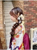 卒業式　袴着付け ヘアセット 編みおろし ゆるふわヘア 横浜★