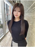 シースルーバング×ロングヘア