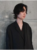 メンズ黒髪パーマメンズ伸ばしかけヘア伸ばし途中パーマメンズ