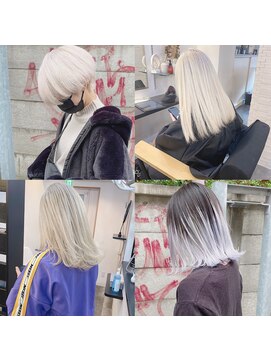 ホワイトブリーチ、ダブルカラー、ケアブリーチ、ホワイトヘア