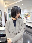ボブ/切りっぱなしボブ/縮毛矯正