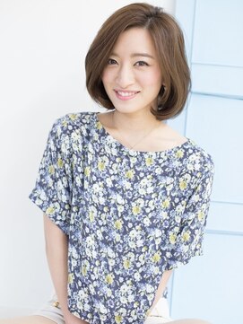 エイチバイシオミエイチ 神戸三宮(H by shiomi H) [shiomi H]斜めバング×ボブ×ミルクチョコレートカラー