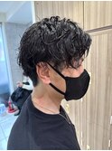 シャドウスパイラルパーママッシュショート無造作パーマ刈り上げ