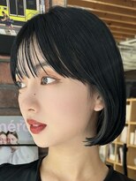 ピス 堀江(PIS) 色気UP★韓国風顔まわりレイヤーボブ&ブルーブラック★