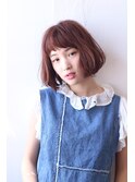 オン眉×クラシカルボブ×アンティークレッド　　＊