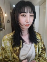 カフ(CAF)&nbsp;CAF松本【ブルーブラック×ナチュラルロングウルフ】