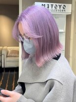 ベレーザ 渋谷(BELEZA)&nbsp;ba543_パールベージュディープパープルロブヘア小顔Aラインボブ