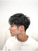10代20代30代メンズツイストパーマツーブロックビジネスカッコイ