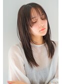 大人可愛い小顔ライン艶髪ストレート/オリーブグレージュ<横浜>