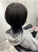 ウルフ/ショートウルフ/ネイビーカラー