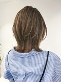 外ハネボブ レイヤーボブ ベージュ 原宿 表参道 渋谷